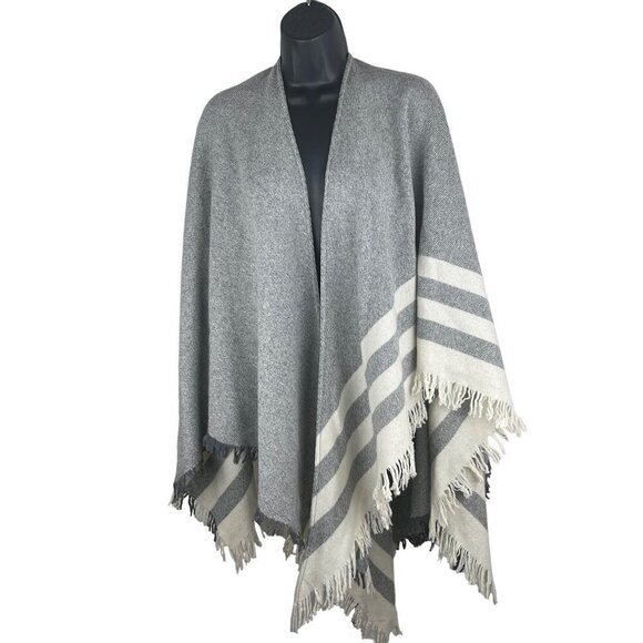 Luisa Brini women’s Italian cape/poncho Grey/ white - Picture 1 of 7
